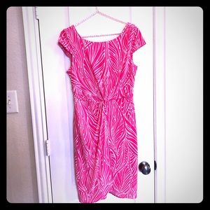 NEW Pink/ Cream Twist-front Dress